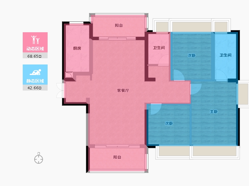 青海省-海南藏族自治州-海鑫城-99.27-户型库-动静分区