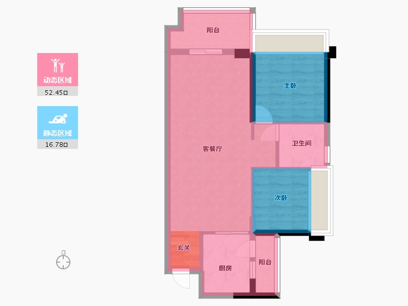 广东省-湛江市-奥园悦时代・熙园-61.51-户型库-动静分区