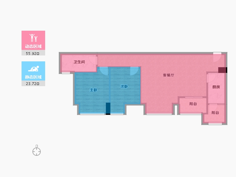 重庆-重庆市-中交中央公园-71.39-户型库-动静分区