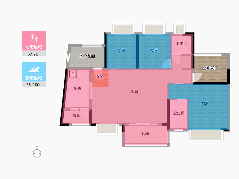 广东省-江门市-方圆・云山诗意（新会）-98.20-户型库-动静分区