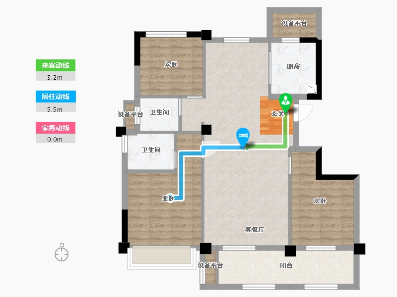 浙江省-衢州市-华达・金茂府-87.55-户型库-动静线