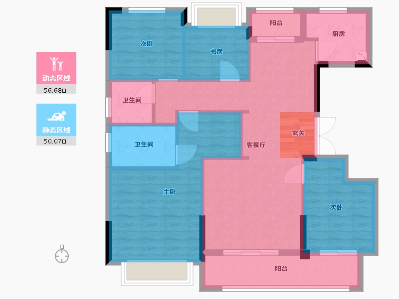 浙江省-衢州市-贝林・金誉府-95.96-户型库-动静分区