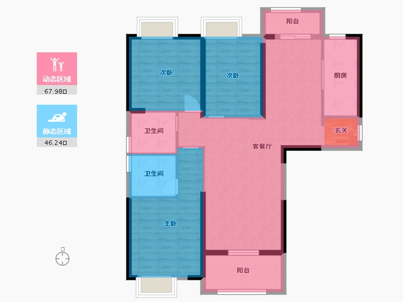 湖北省-武汉市-城投秀水青城-102.55-户型库-动静分区