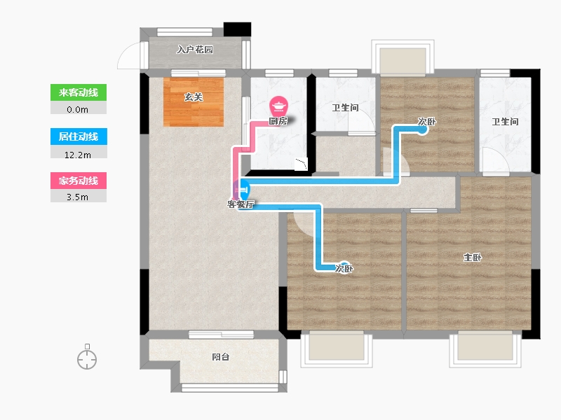 江西省-南昌市-正荣中奥悦玺台-84.53-户型库-动静线