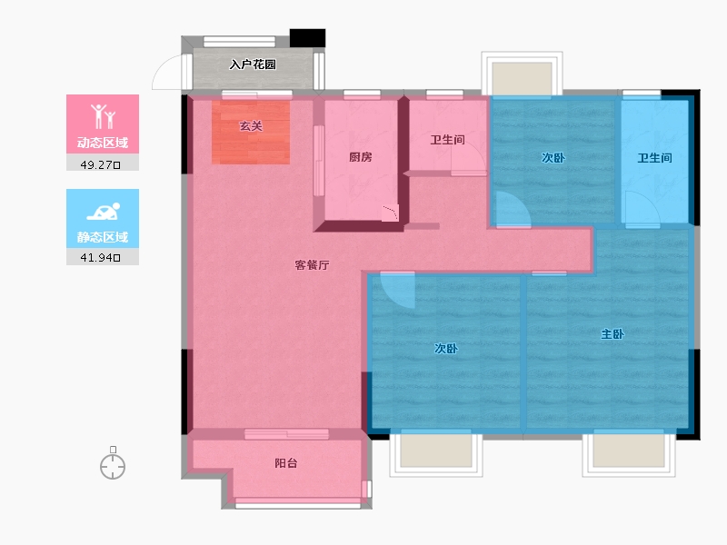 江西省-南昌市-正荣中奥悦玺台-84.53-户型库-动静分区