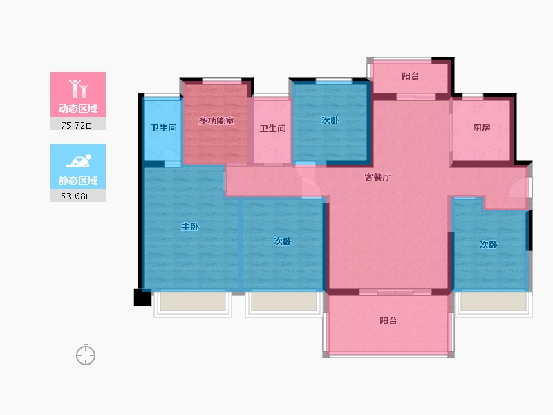 广东省-湛江市-廉江碧桂园君悦华庭-116.05-户型库-动静分区