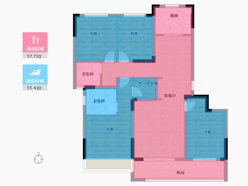 浙江省-温州市-凯迪融创新鹿园-100.00-户型库-动静分区