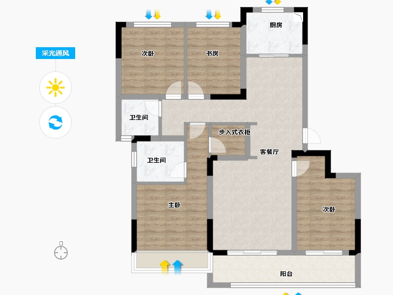 浙江省-温州市-凯迪融创新鹿园-100.00-户型库-采光通风