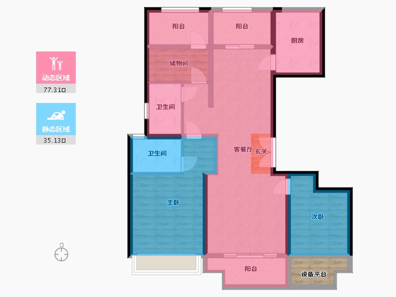 河南省-南阳市-新旭・京华府-103.39-户型库-动静分区