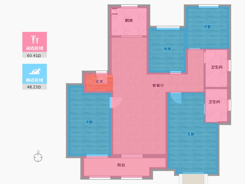 河北省-廊坊市-融创・时代壹号-96.29-户型库-动静分区