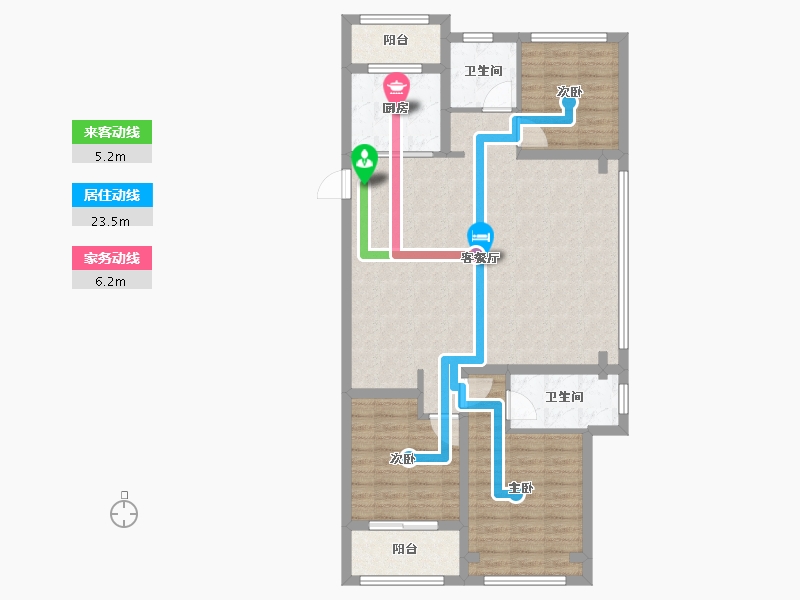 浙江省-温州市-九山金茂府-104.00-户型库-动静线