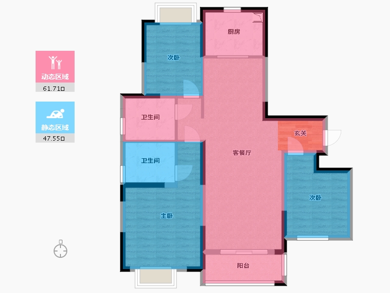 湖北省-武汉市-汉津阳光城-97.62-户型库-动静分区