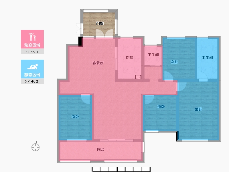 湖南省-长沙市-长房宁都公馆-122.48-户型库-动静分区