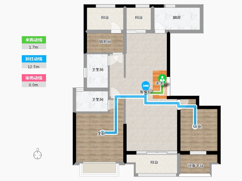 河南省-南阳市-新旭・京华府-95.56-户型库-动静线