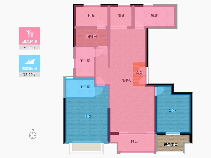 河南省-南阳市-新旭・京华府-95.56-户型库-动静分区