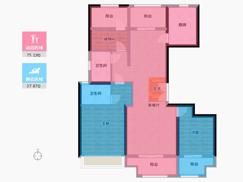 河南省-南阳市-新旭・京华府-100.00-户型库-动静分区