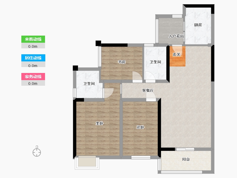 湖北省-咸宁市-领秀城・银泉华府-97.97-户型库-动静线