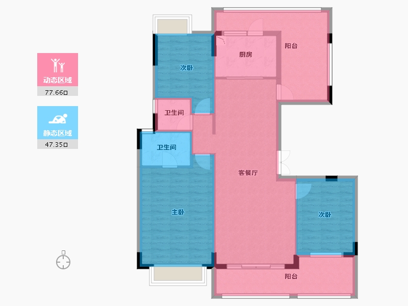 广西壮族自治区-北海市-大都・金沙湾-113.13-户型库-动静分区