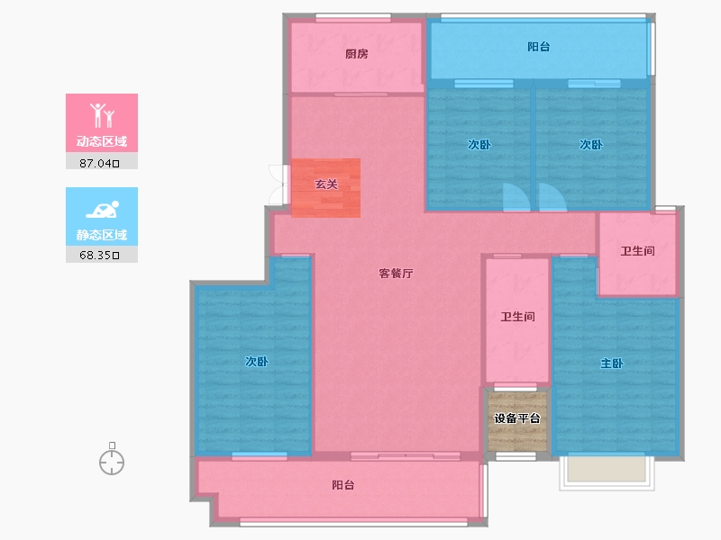 湖南省-衡阳市-金星・湘江雅院-144.95-户型库-动静分区