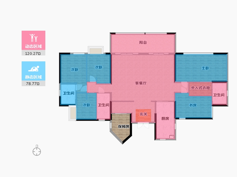 海南省-三亚市-三亚新华联・奥林匹克花园-188.76-户型库-动静分区