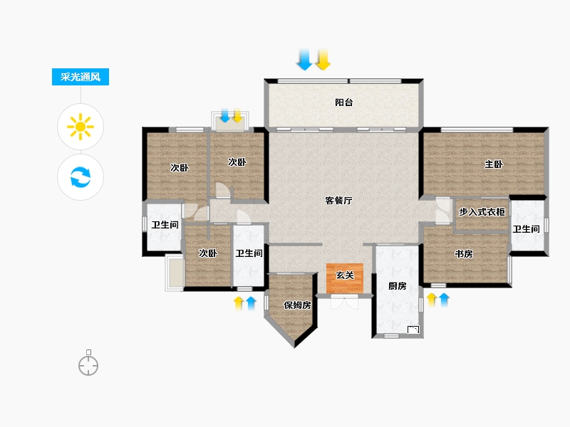 海南省-三亚市-三亚新华联・奥林匹克花园-188.76-户型库-采光通风