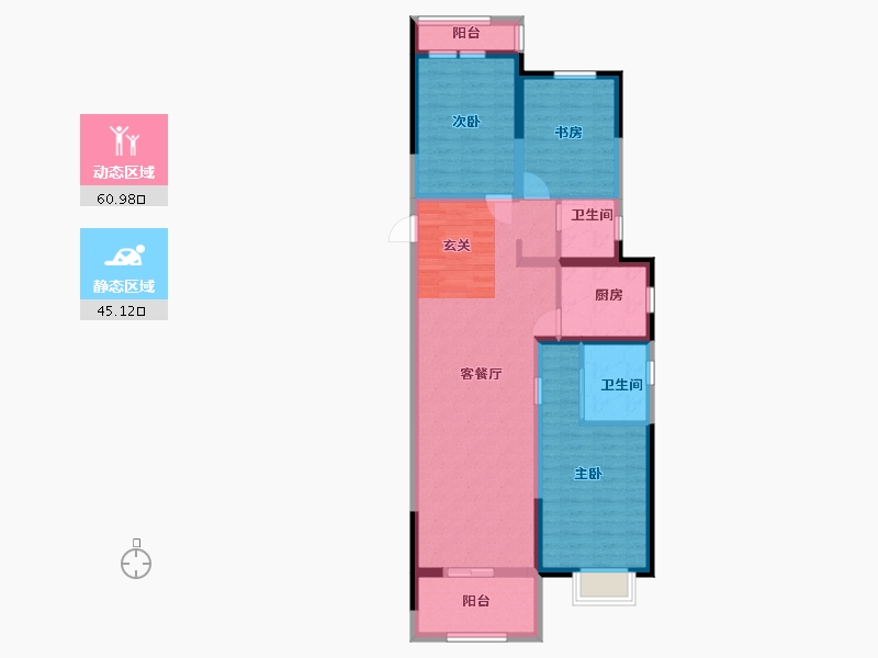 河北省-廊坊市-绿宸・汤泉华府-94.40-户型库-动静分区