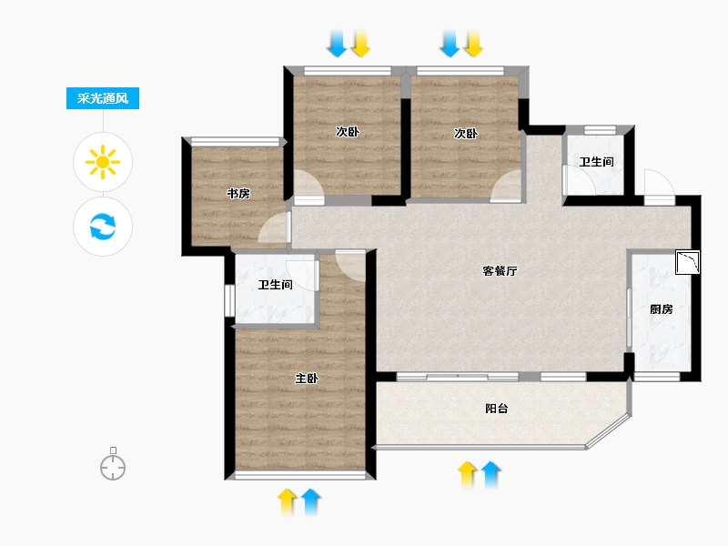 四川省-成都市-明信仕林悦府-93.27-户型库-采光通风