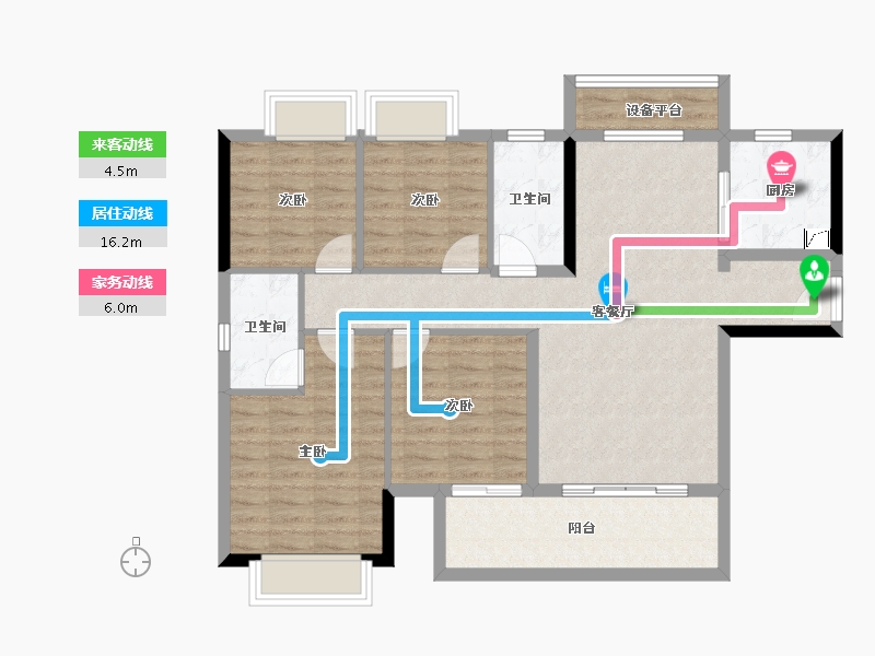 湖南省-长沙市-宁乡敏捷紫云府-99.50-户型库-动静线