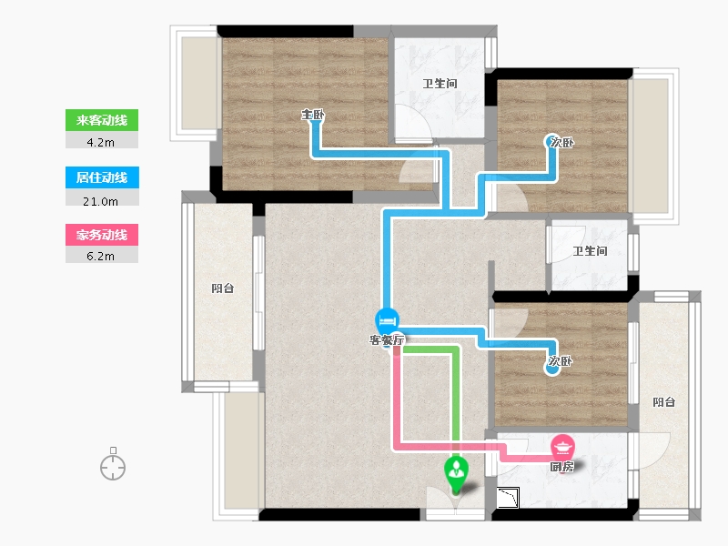 广东省-珠海市-京华假日湾-83.36-户型库-动静线