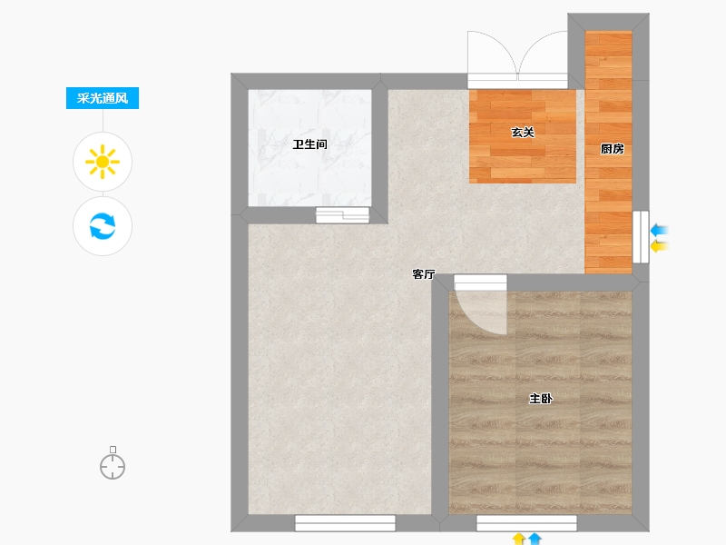 河北省-廊坊市-国瑞公馆-35.57-户型库-采光通风