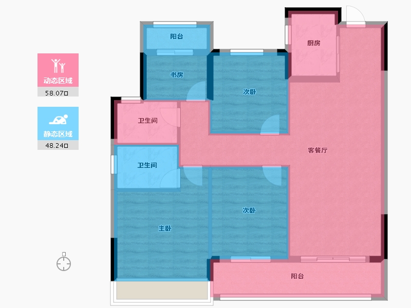 浙江省-温州市-悦珑府-96.00-户型库-动静分区