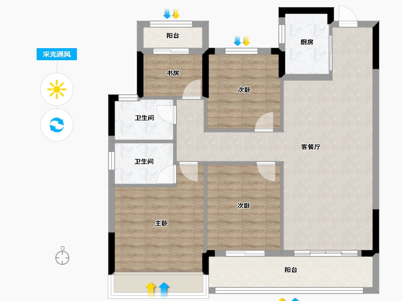 浙江省-温州市-悦珑府-96.00-户型库-采光通风