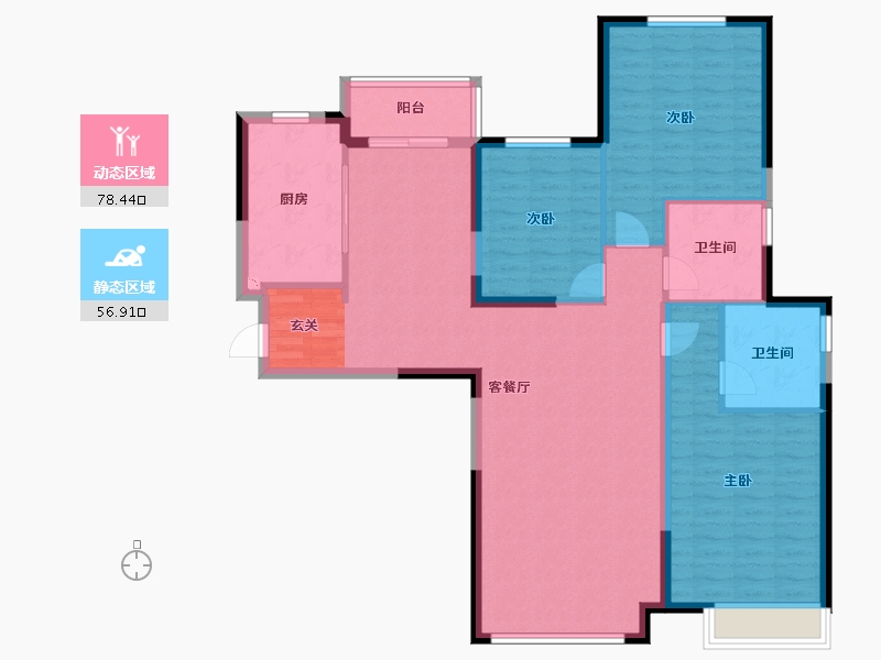 新疆维吾尔自治区-乌鲁木齐市-恒大名都-122.99-户型库-动静分区