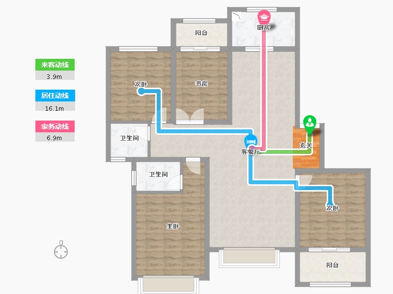 山西省-临汾市-功臣御苑-130.53-户型库-动静线