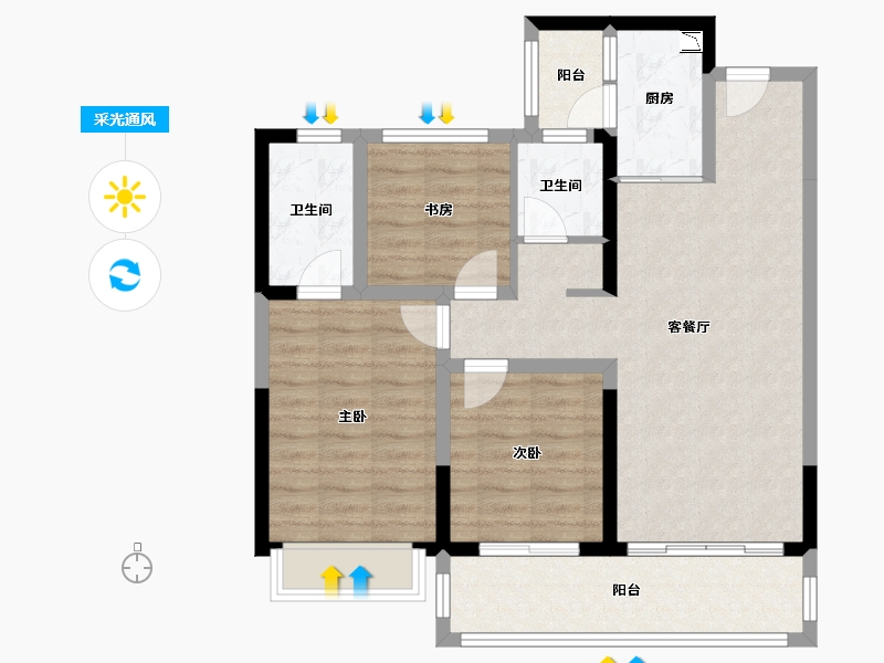 云南省-玉溪市-金科集美玉溪-83.53-户型库-采光通风