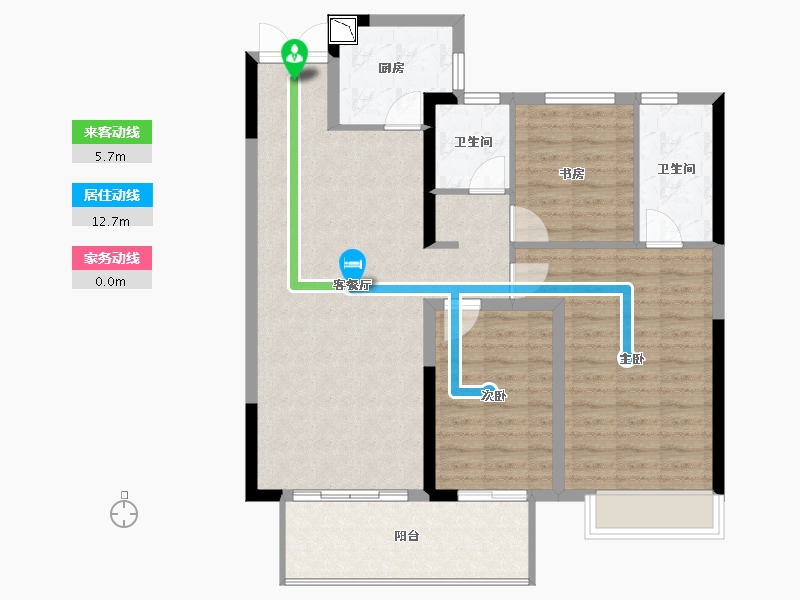 湖南省-长沙市-五矿万境蓝山-94.84-户型库-动静线