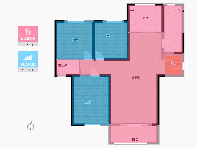 青海省-西宁市-昆御府-100.76-户型库-动静分区