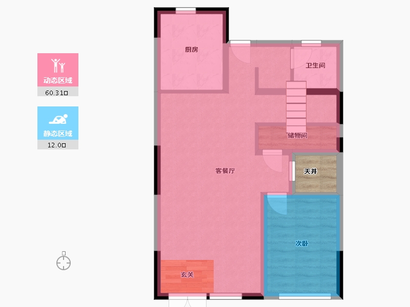 内蒙古自治区-包头市-保利溪湖林语-67.11-户型库-动静分区