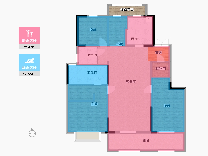 江苏省-常州市-新城・璞樾春秋-117.41-户型库-动静分区