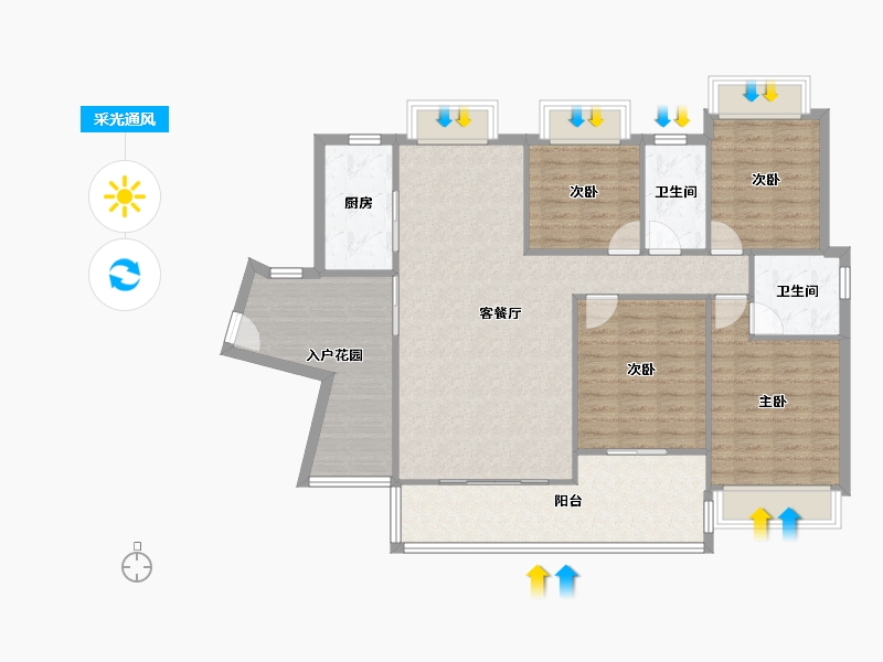 广东省-佛山市-欧浦花城-120.46-户型库-采光通风