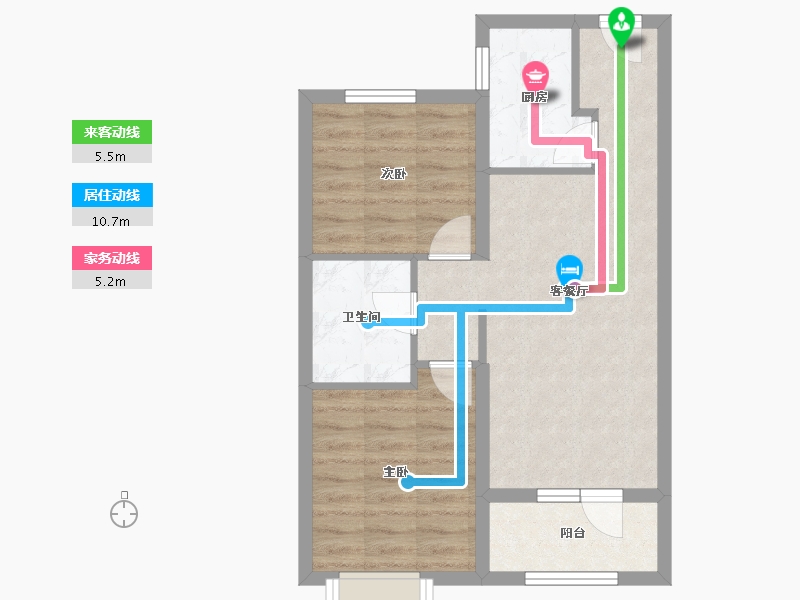 河北省-廊坊市-森林新都孔雀城-57.65-户型库-动静线