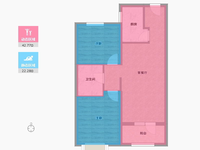 河北省-廊坊市-森林新都孔雀城-57.65-户型库-动静分区