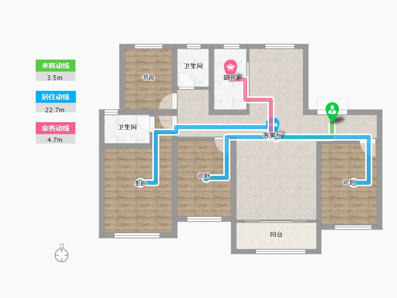 甘肃省-兰州市-爱琴海城市花园-99.58-户型库-动静线