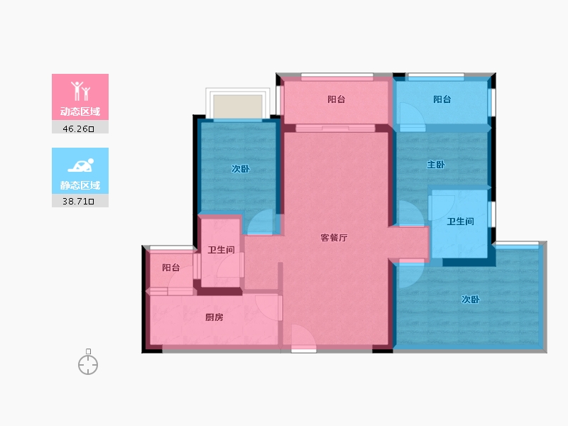 四川省-成都市-新景璟誉府-74.26-户型库-动静分区