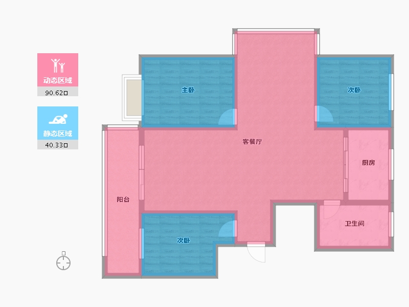 山东省-临沂市-史丹利河东岸-118.06-户型库-动静分区