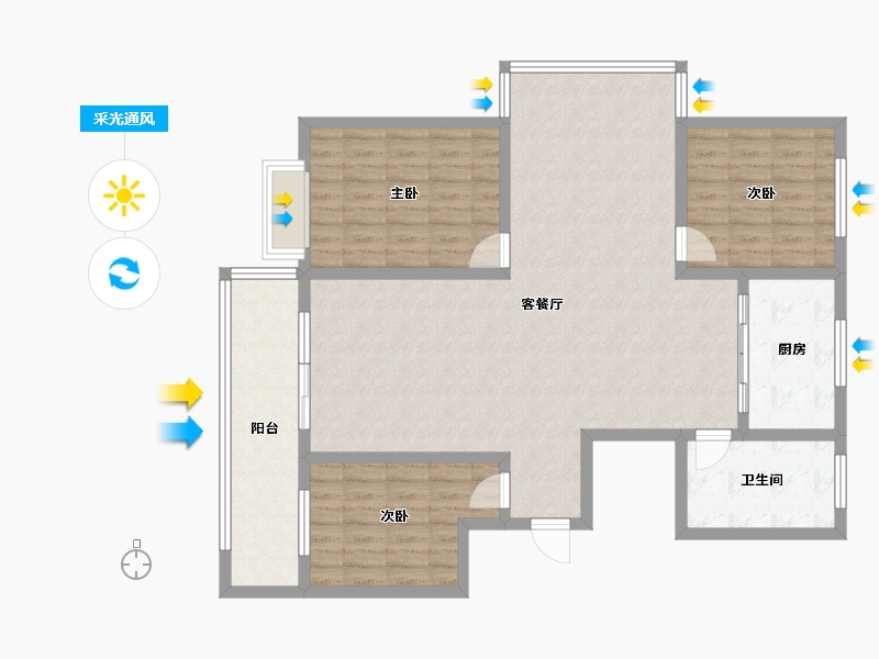 山东省-临沂市-史丹利河东岸-118.06-户型库-采光通风