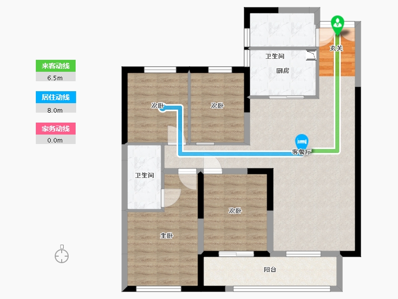 湖南省-长沙市-先导恒伟星雅韵-94.60-户型库-动静线