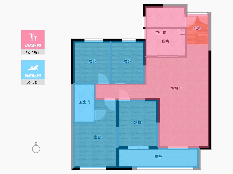 湖南省-长沙市-先导恒伟星雅韵-94.60-户型库-动静分区