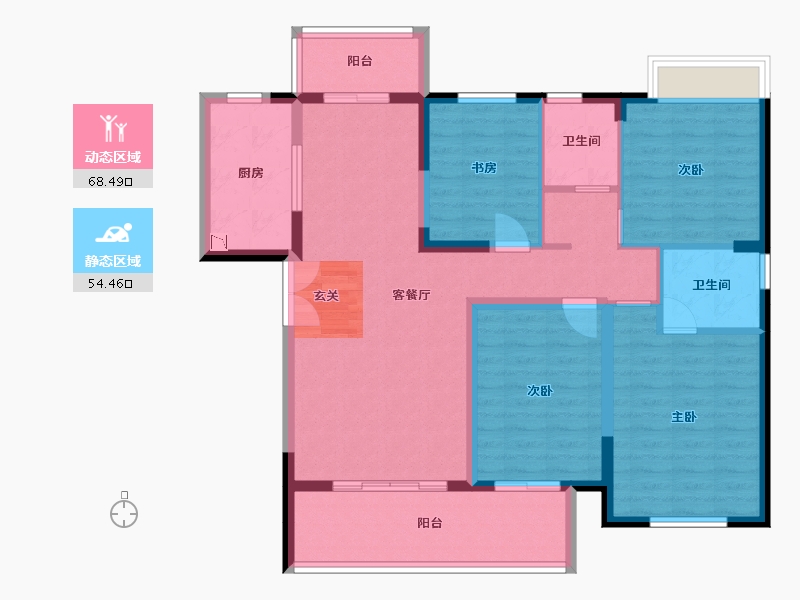 湖南省-长沙市-先导恒伟星雅韵-110.22-户型库-动静分区