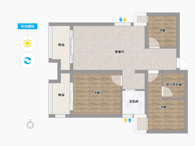 河北省-石家庄市-安联生态城-65.43-户型库-采光通风